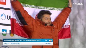 اولین مدال طلای جهانی یخ‌نوردی ایران بر سینه «محمدرضاصفدریان»